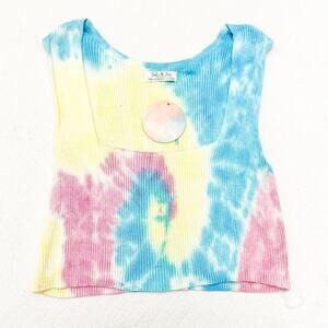 Jolie & Joy FLT with Love Coloful Crop Top Sleeveless Size XL NWT